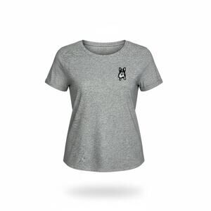 Loft Vintage Soft heather gray bulldog applique casual T-shirt Size XL